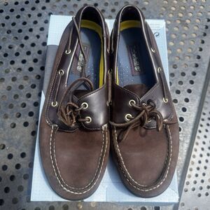 Timberland Men’s Brown Leather Suede Boat Shoes 2 Eye Round Toe Mens Size 11